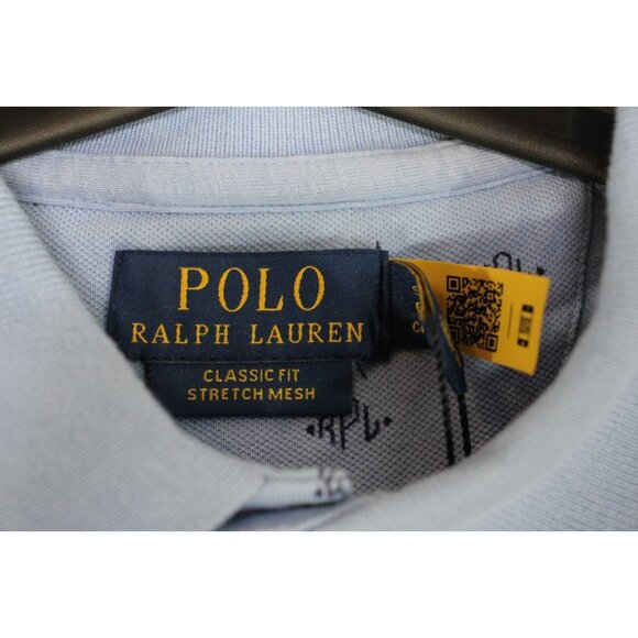 Polo Ralph Lauren Mens Small Stretch Mesh Geometric Polo Shirt NEW G1428 - Picture 4 of 6